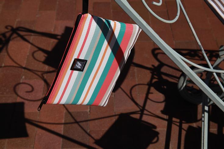 striped wallet
