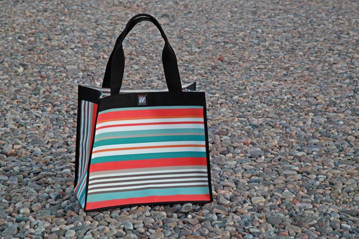 striped bag